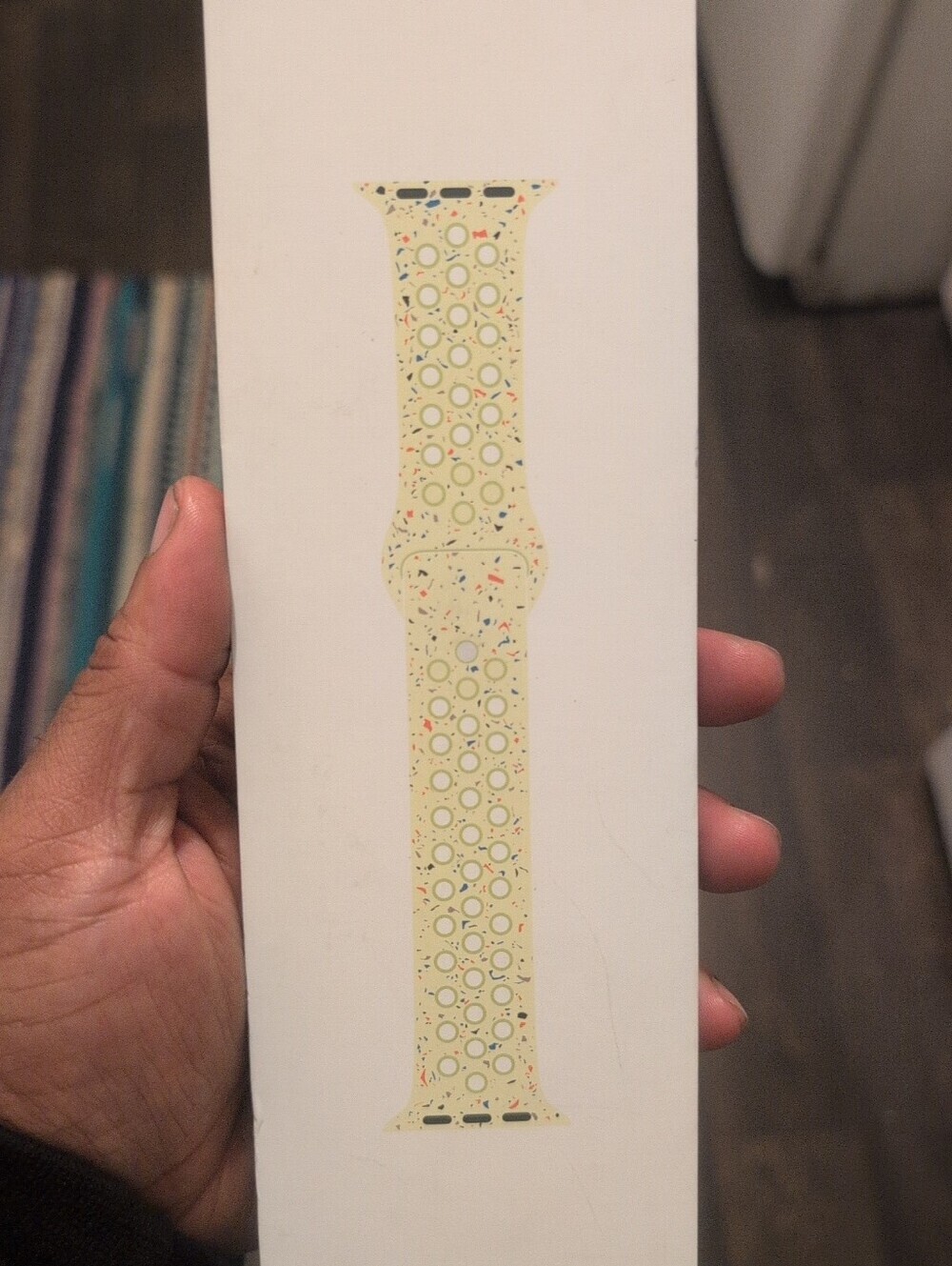 Men's Women's Nike Perforated Sport Silicone Apple Watch Band- Yellow 42mm